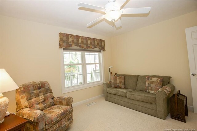 957 Blackeyed Susan Pl, Vass, NC 28394 - living area featuring carpet flooring and ceiling fan