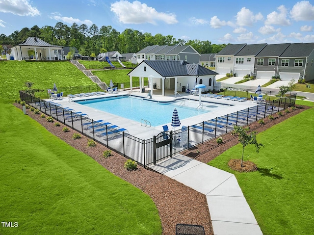 272 Meadowbark Bnd Unit 41, Garner, NC 27529 - community pool featuring a residential view and a patio area