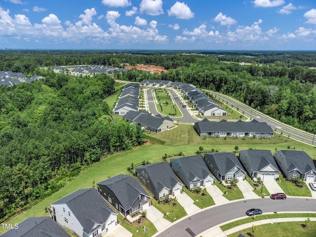 1247 White Flint Cir, Durham, NC 27703 - aerial perspective of suburban area with a heavily wooded area