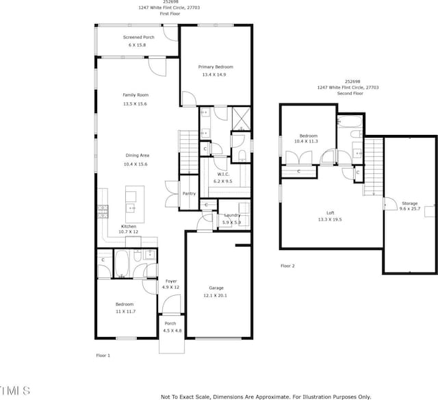 1247 White Flint Cir, Durham, NC 27703 - view of floor plan / room layout