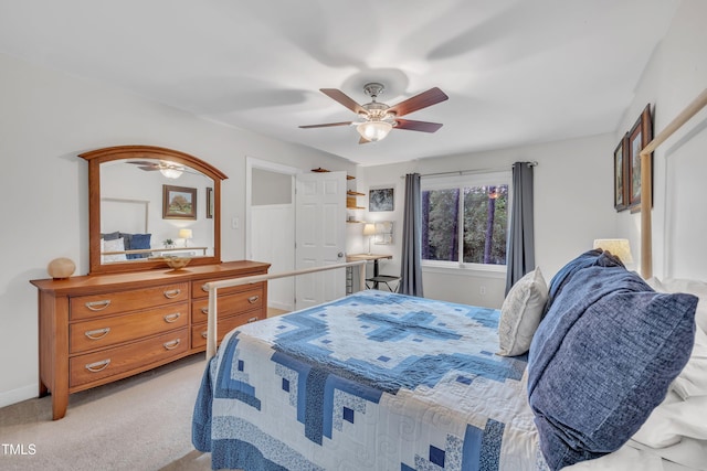 7917 Featherstone Dr, Raleigh, NC 27615 - bedroom with light colored carpet and ceiling fan