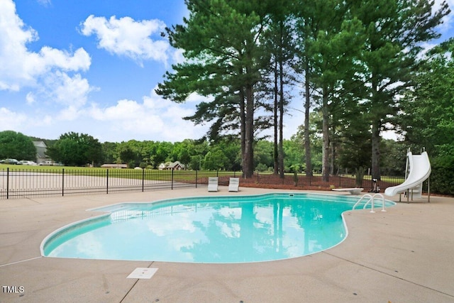 116 Twin Oaks Pl, Goldsboro, NC 27530 - view of pool with a water slide, a patio area, and a diving board