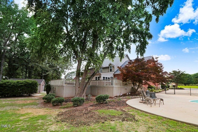 116 Twin Oaks Pl, Goldsboro, NC 27530 - view of yard with a storage shed and a patio area