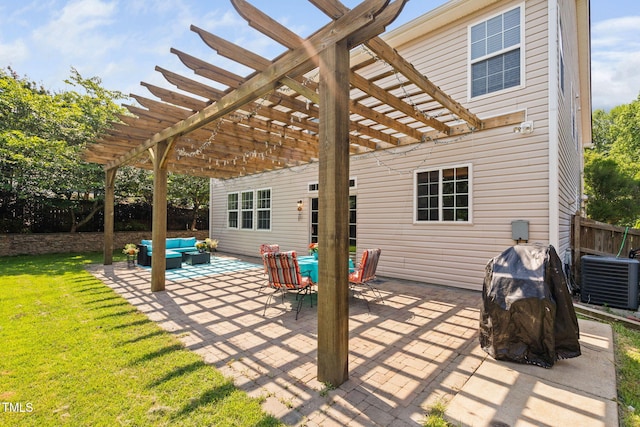 200 Woodvale Way, Fuquay Varina, NC 27526 - view of patio featuring outdoor lounge area and a pergola