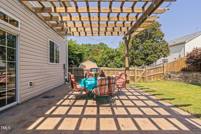200 Woodvale Way, Fuquay Varina, NC 27526 - fenced backyard with outdoor dining space, a patio area, and a pergola