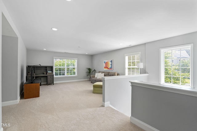 200 Woodvale Way, Fuquay Varina, NC 27526 - living room featuring light colored carpet and recessed lighting