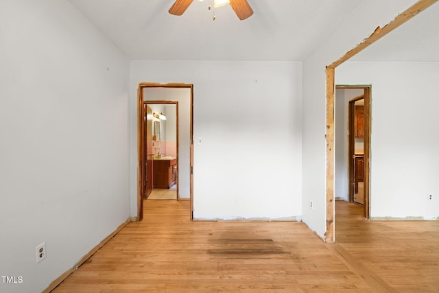 218 Forestville Rd, Wake Forest, NC 27587 - unfurnished room with ceiling fan and light wood-style flooring