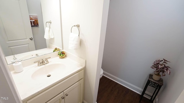 966 Airedale Trl, Garner, NC 27529 - half bath with vanity and wood finished floors