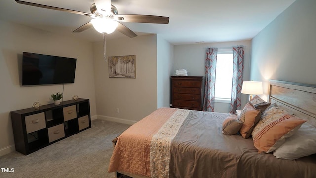966 Airedale Trl, Garner, NC 27529 - bedroom with light carpet and a ceiling fan