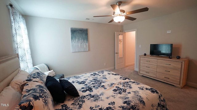 966 Airedale Trl, Garner, NC 27529 - bedroom featuring light carpet and ceiling fan