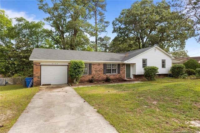6108 Lonestar Rd, Fayetteville, NC 28303 - ranch-style house featuring driveway, an attached garage, and brick siding