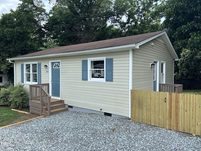 510 N St, Graham, NC 27253 - view of front facade featuring crawl space and a shingled roof