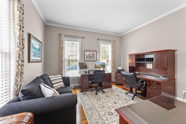 124 Kingsport Rd, Holly Springs, NC 27540 - office with wood finished floors and crown molding