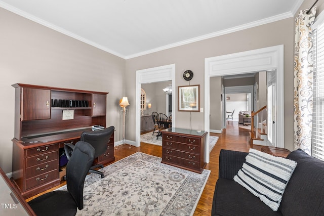 124 Kingsport Rd, Holly Springs, NC 27540 - home office with ornamental molding and wood finished floors