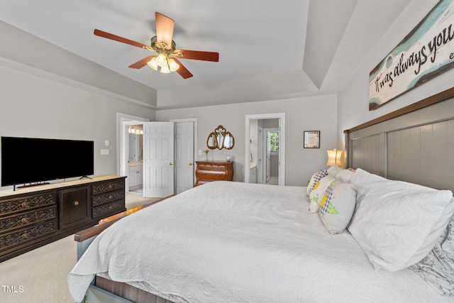 124 Kingsport Rd, Holly Springs, NC 27540 - bedroom with connected bathroom and ceiling fan