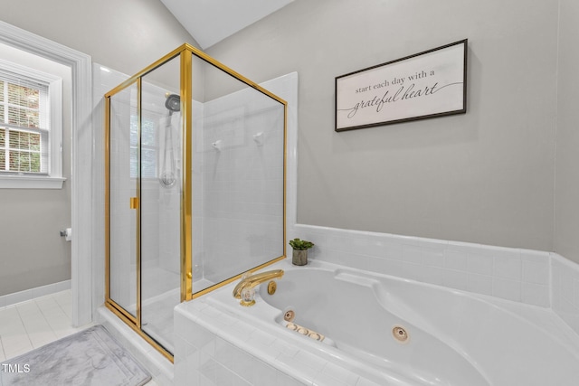 124 Kingsport Rd, Holly Springs, NC 27540 - bathroom with a tub with jets and a shower stall