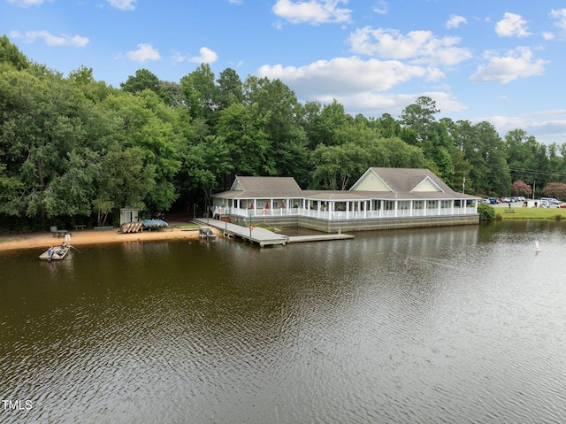 124 Kingsport Rd, Holly Springs, NC 27540 - dock with a water view and a view of trees