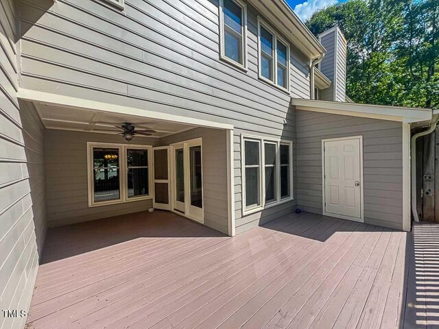 5500 Fortunes Ridge Dr Unit 94C, Durham, NC 27713 - wooden deck with ceiling fan