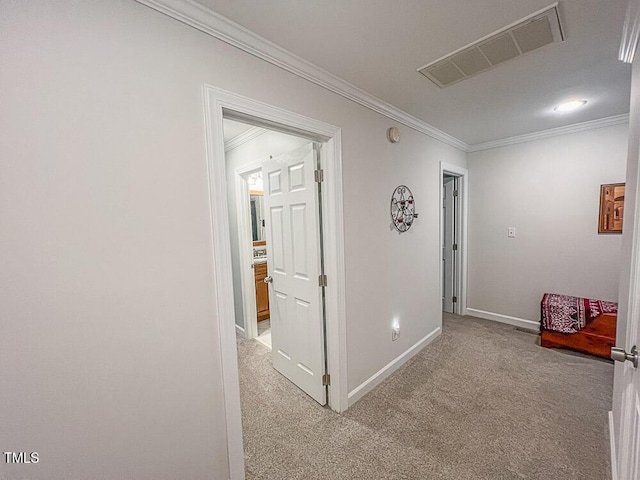 5500 Fortunes Ridge Dr Unit 94C, Durham, NC 27713 - hallway with ornamental molding and light carpet
