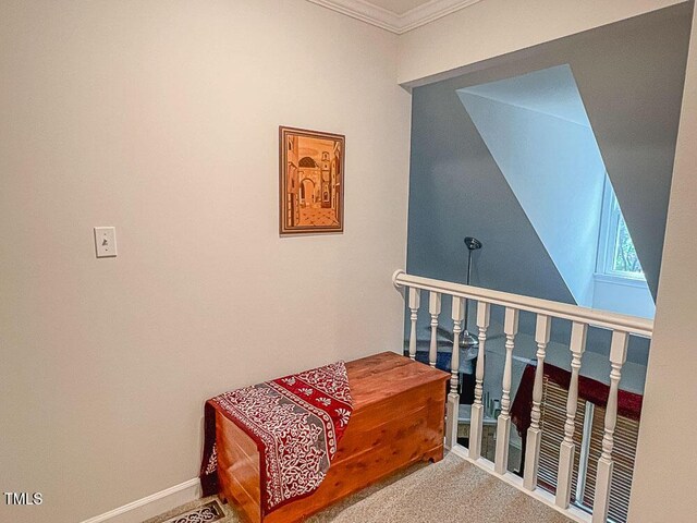 5500 Fortunes Ridge Dr Unit 94C, Durham, NC 27713 - hall with crown molding and carpet