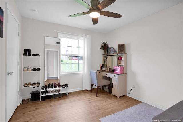 262 Shads Ford Blvd, Fayetteville, NC 28314 - home office featuring light wood-style flooring and ceiling fan