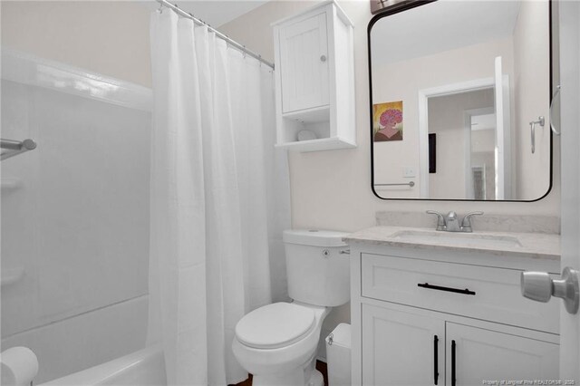 262 Shads Ford Blvd, Fayetteville, NC 28314 - full bath with vanity and shower / bathtub combination with curtain