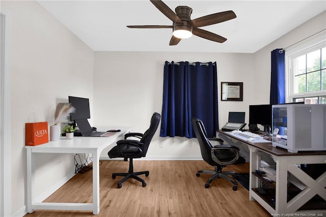 262 Shads Ford Blvd, Fayetteville, NC 28314 - office area featuring wood finished floors and ceiling fan