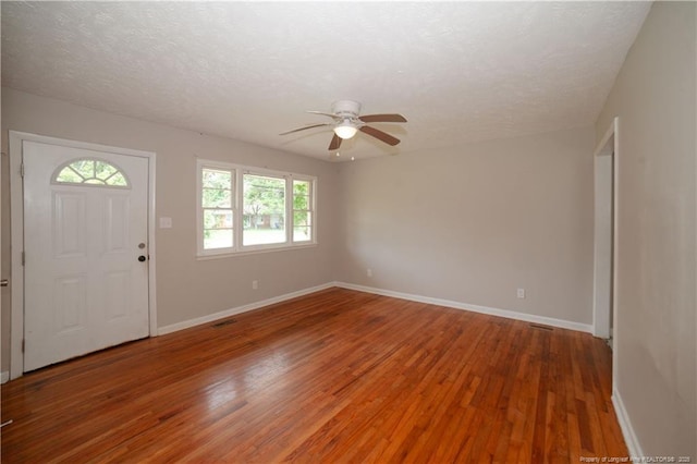 6310 Glenlea Cir, Fayetteville, NC 28314 - entryway featuring ceiling fan, light wood-type flooring, and a textured ceiling