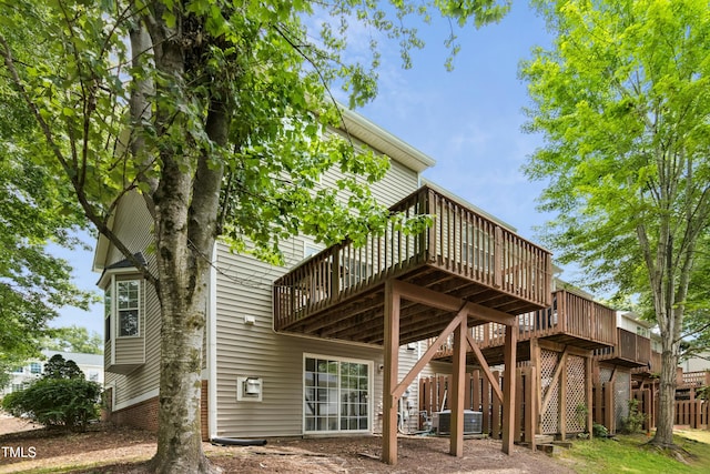 5545 Crabtree Park Ct, Raleigh, NC 27612 - rear view of house featuring a wooden deck