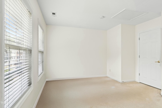 5545 Crabtree Park Ct, Raleigh, NC 27612 - empty room with light carpet and attic access