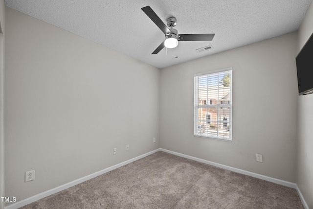 3408 Sosa Rd, Raleigh, NC 27610 - carpeted empty room featuring ceiling fan and a textured ceiling