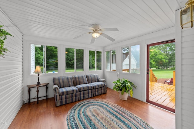 541 Mallie Pearce Rd, Zebulon, NC 27597 - sunroom / solarium with plenty of natural light, ceiling fan, and outdoor lounge area