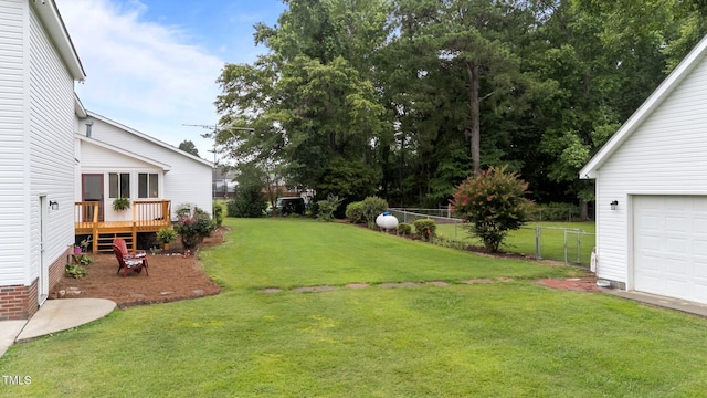 541 Mallie Pearce Rd, Zebulon, NC 27597 - view of yard with a wooden deck