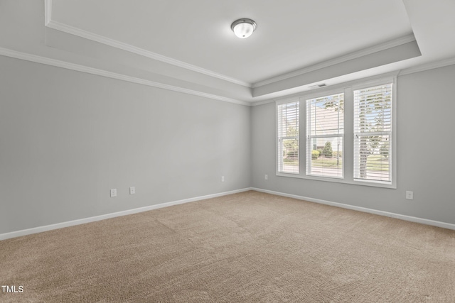 1172 Pemberly Ave, Morrisville, NC 27560 - unfurnished room with a tray ceiling, ornamental molding, and carpet floors