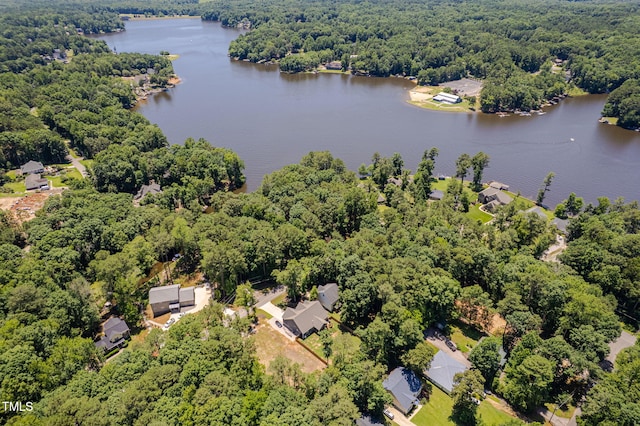 1176 Sagamore Dr, Louisburg, NC 27549 - drone / aerial view of a heavily wooded area and a nearby body of water