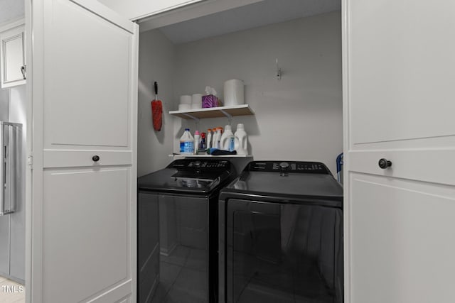 116 Lost Tree Ln, Cary, NC 27513 - laundry room with separate washer and dryer and tile patterned flooring