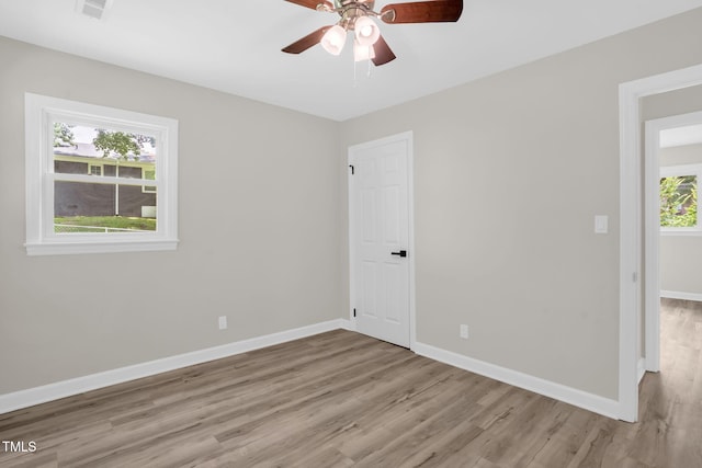 1605 Nixon St, Durham, NC 27707 - unfurnished bedroom with wood finished floors and ceiling fan