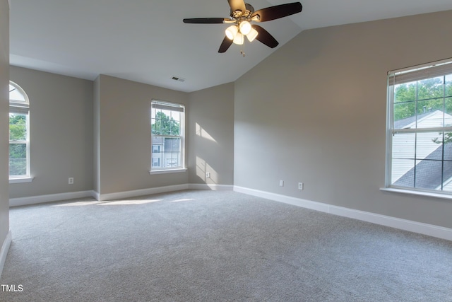 5200 Fieldwood Ct, Raleigh, NC 27616 - carpeted spare room with lofted ceiling and ceiling fan
