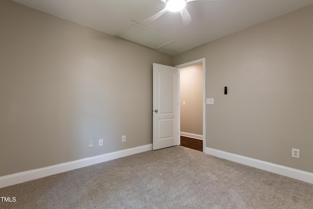 5200 Fieldwood Ct, Raleigh, NC 27616 - carpeted spare room featuring attic access and ceiling fan