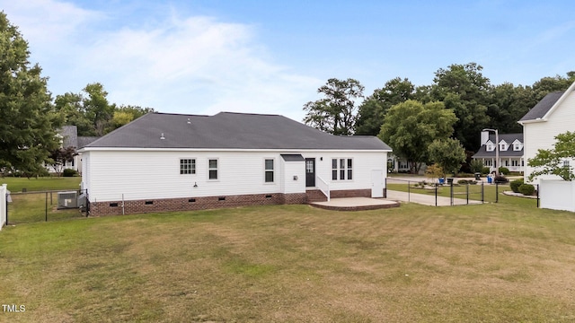 4408 Highmeadow Ln N, Wilson, NC 27896 - back of house featuring crawl space, entry steps, and a patio