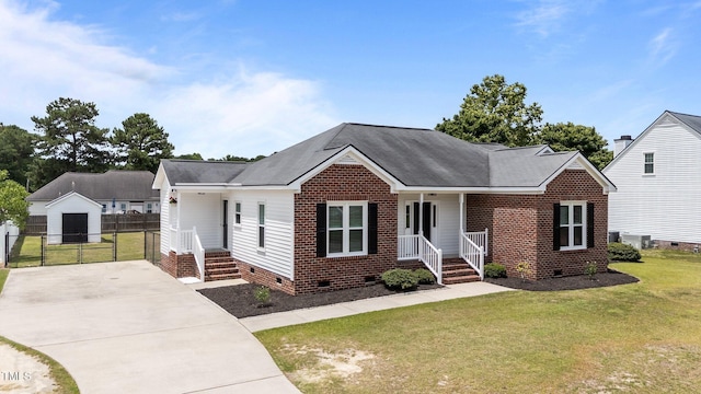 4408 Highmeadow Ln N, Wilson, NC 27896 - view of front of home featuring crawl space, concrete driveway, brick siding, and a shingled roof