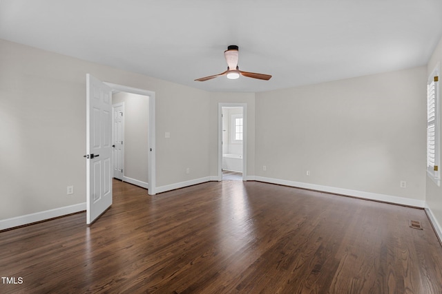 4408 Highmeadow Ln N, Wilson, NC 27896 - spare room with ceiling fan and wood finished floors