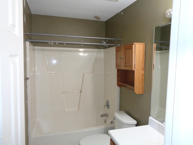 221 Hickory Glen Ln, Durham, NC 27703 - bathroom featuring vanity, shower / tub combination, and a textured ceiling