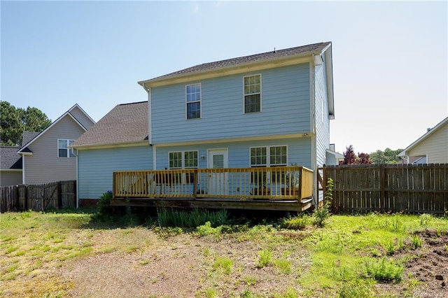 3401 Connection Dr, Fayetteville, NC 28311 - rear view of property with a wooden deck