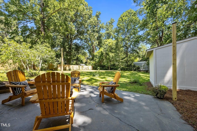 2317 Bertie Dr, Raleigh, NC 27610 - view of patio featuring view of scattered trees