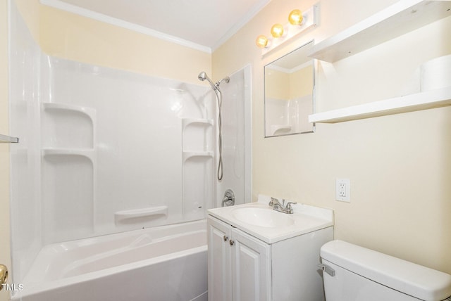 919 Chester St, Durham, NC 27701 - full bath featuring ornamental molding, vanity, and  shower combination
