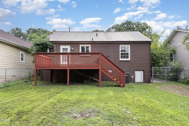 919 Chester St, Durham, NC 27701 - back of house featuring a deck, a fenced backyard, stairs, and a gate