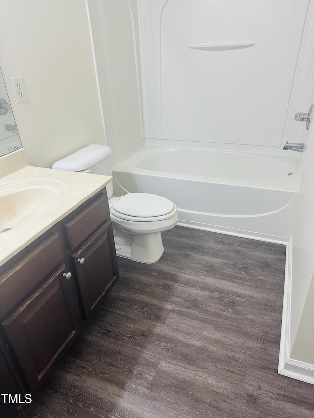 1150 Brookhill Way, Cary, NC 27519 - bathroom with vanity, wood finished floors, and bathing tub / shower combination