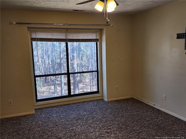 1900 Tryon Dr Unit 6, Fayetteville, NC 28303 - carpeted empty room with ceiling fan and a textured ceiling