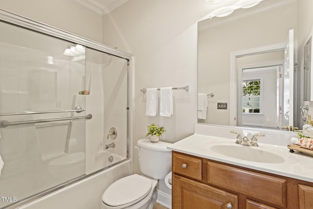 400 Indian Elm Ln, Cary, NC 27519 - full bath featuring ornamental molding, vanity, and enclosed tub / shower combo